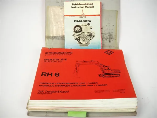 O&K RH6 Betriebsanleitung Ersatzteilliste Schaltpläne Elektrik Hydraulik