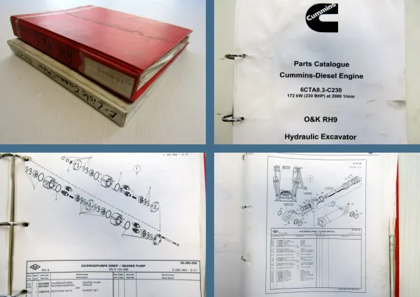 O&K RH9 Ersatzteilliste Spare Parts List + Cummins Motor ca. 1990 / 2000