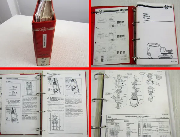 O&K RH9 PMS Conduite utilisation Catalogue de pieces de rechange 1992