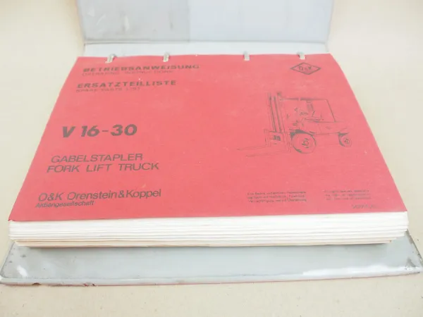 O&K V30 Betriebsanleitung Ersatzteilliste Ersatzteilkatalog 1977