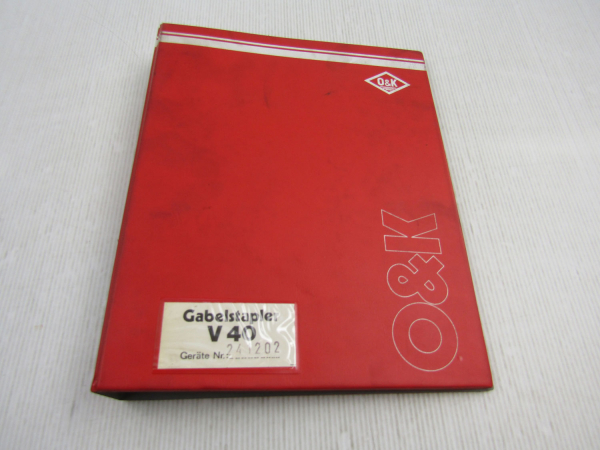 O&K V35 V40 Gabelstapler Ersatzteilkatalog Schaltplan Elektrik Parts List 1982