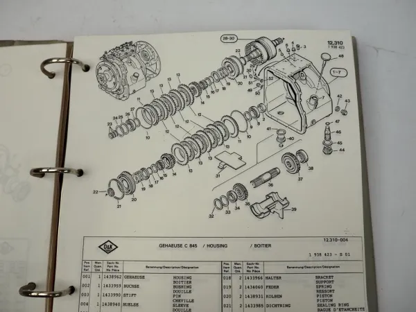 O&K V60 Gabelstapler 6t Ersatzteilkatalog Ersatzteilliste Spare Parts List