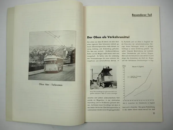 Oberleitung Omnibus Broschüre Vorteile Nahverkehr Vehrkehrsmittel VDE Essen 1936
