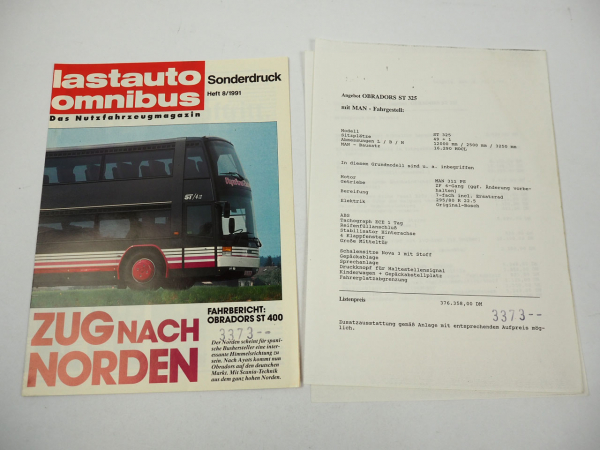 Obradors ST400 Omnibus SonderdruckTestbericht Prospekt 1991 Spanien