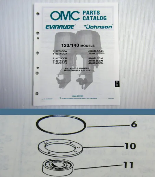 OMC Evinrude Johnson 120 140 ENGINE Parts Book 1987 Ersatzteilliste