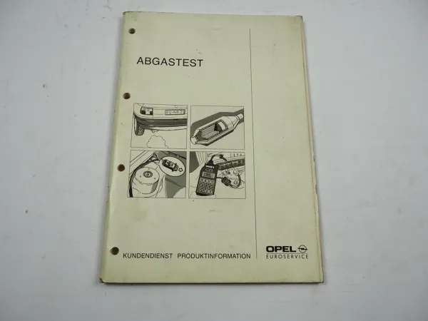 Opel Abgastest 1970 - 1991 Einstellwerte -daten Benziner Werkstatthandbuch