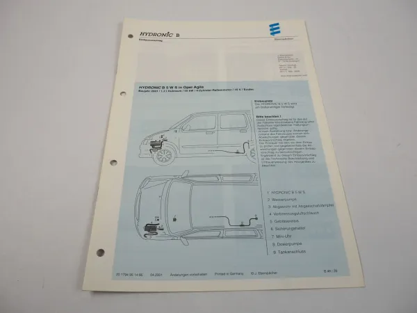 Opel Agila Bj. 2001 Eberspächer Hydronic B5WS Einbau Heizgerät