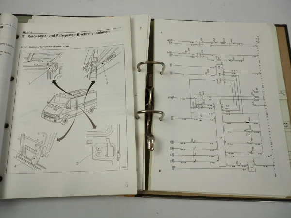 Opel Arena Technische Dokumentation Elektrik Schaltpläne 1998 Werkstatthandbuch