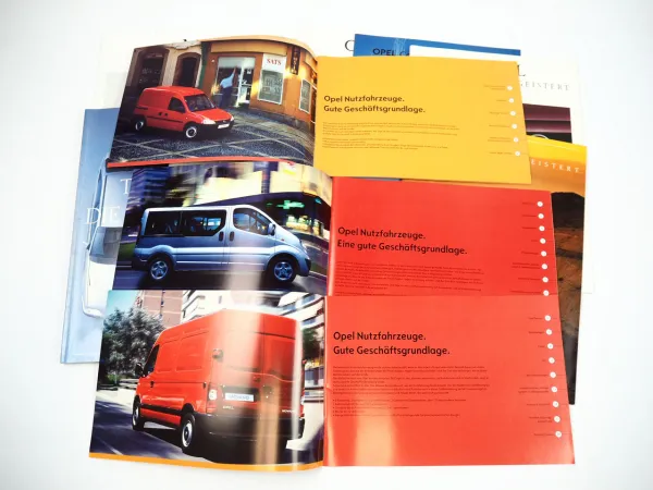 Opel Astra Combo Meriva Movano Vivaro PKW 16x Prospekt 1990/2000er Jahre