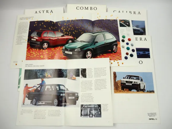 OPEL Astra Corsa Campo Calibra Tigra Fontera Combo 9x Prospekt 1993/95
