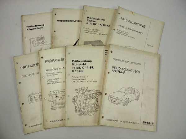 Opel Astra F Produktinformation und 7 Prüfanleitungen Werkstatthandbuch