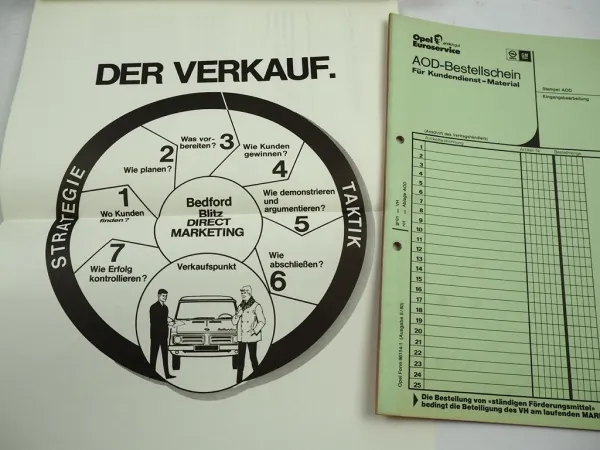 Opel Bedford Blitz Transporter Verkaufs System Marketing Handbuch für den Chef