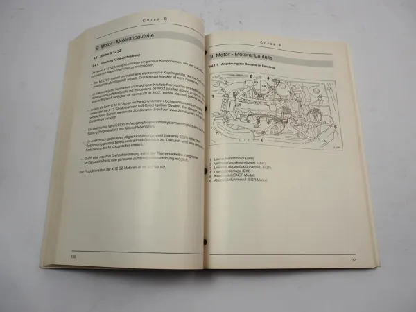 Opel Corsa B Fahrzeugtechnik Technische Neuheiten Werkstatthandbuch 1993