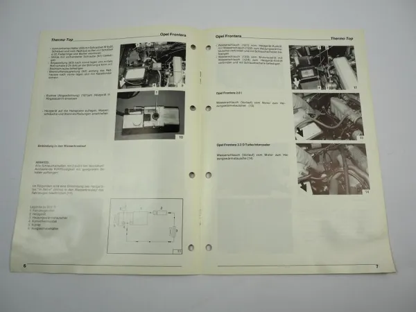 Opel Frontera A 2.0i 2.4i Einbauanleitung Webasto Thermo Top T BW/DW50 Heizung