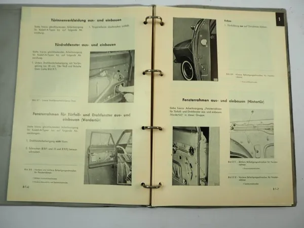 Opel Kadett A / B Werkstatthandbuch Reparaturanleitung selbsttragende Karosserie
