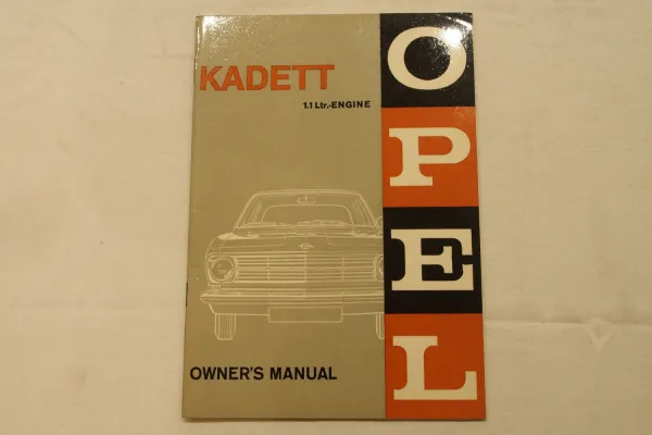 Opel Kadett B 1.1 ltr Engine Owners Instruction Manual 10/1965