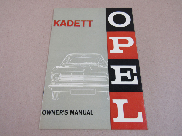 Opel Kadett B Owners Manual Betriebsanleitung in englisch ca 1965