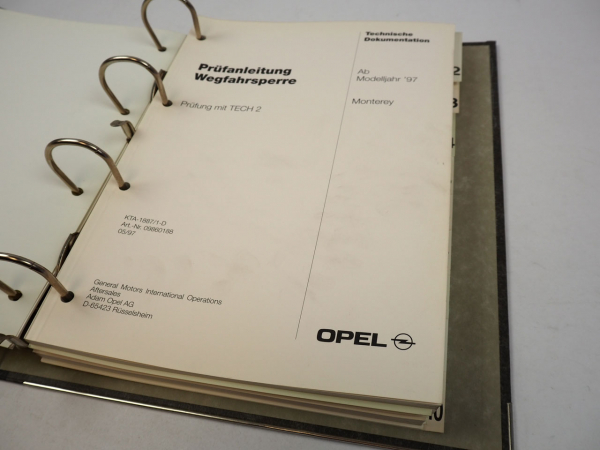 Opel Monterey ab 1997 Prüfanleitungen ABS Wegfahrsperre Airbag Werkstatthandbuch