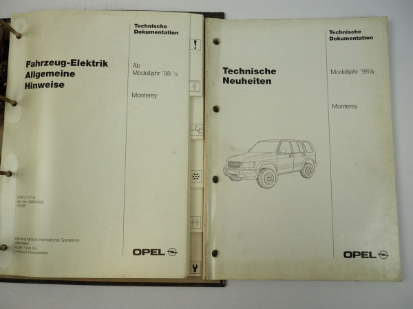 Opel Monterey ab 1998 Technische Dokumentation Schaltpläne Elektrik