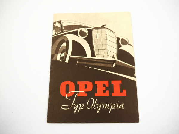 Opel Olympia Limousine Cabriolet 1,3 l 24 PS Prospekt 1935 Grafik von B. Reuters