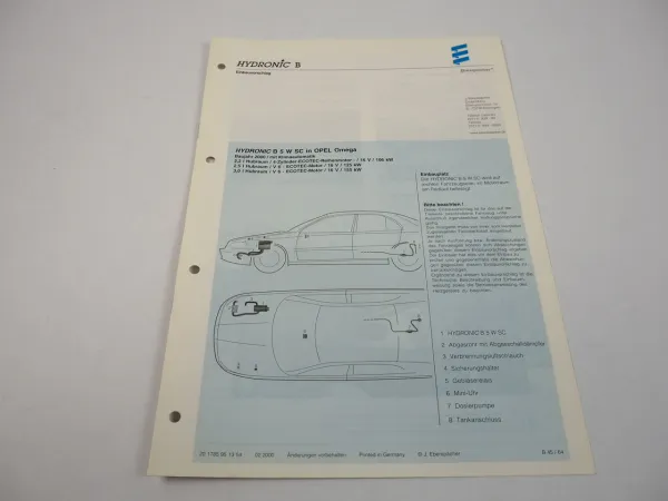 Opel Omega B Bj. 2000 Eberspächer Hydronic B5WSC Einbau Standheizung