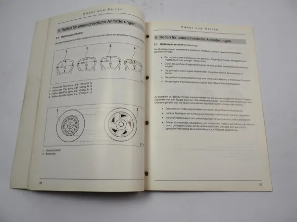 Opel Räder und Reifen Wartung Montage Pflege Werkstatthandbuch 1993