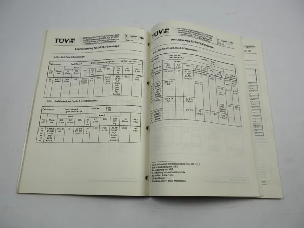 Opel Umrüstkatalog 1996 Corsa B Tigra Astra F Calibra A Vectra Omega B Frontera
