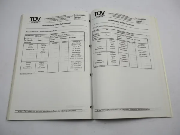 Opel Umrüstkatalog 1997/98 Corsa Tigra Astra F Calibra A Vectra Omega B Frontera