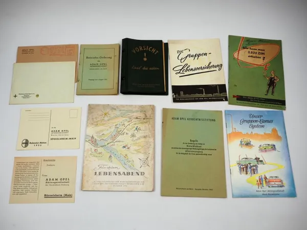 Opel Unterlagen für Werksangehörige Altersversorgung Betriebsordnung 1950/60er J.