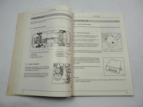 Opel Vectra A Produktangebot 1988 Technische Information Werkstatthandbuch
