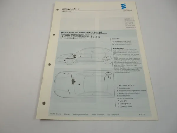 Opel Vectra B Bj. 2000 Eberspächer Hydronic B5WS Einbau Standheizung