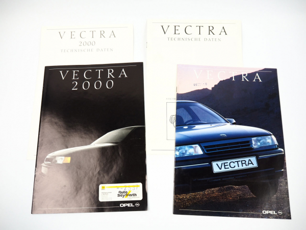 Opel Vectra und Vectra 2000 2.0i 16V 2x Prospekt mit technischen Daten 1989/90