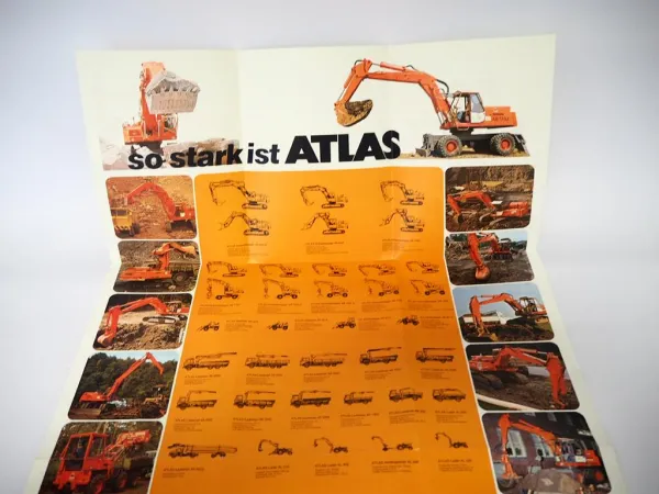 Orig. Atlas AB AR AK GAK AL M Bagger Radlader Ladekran Programm Faltprospekt