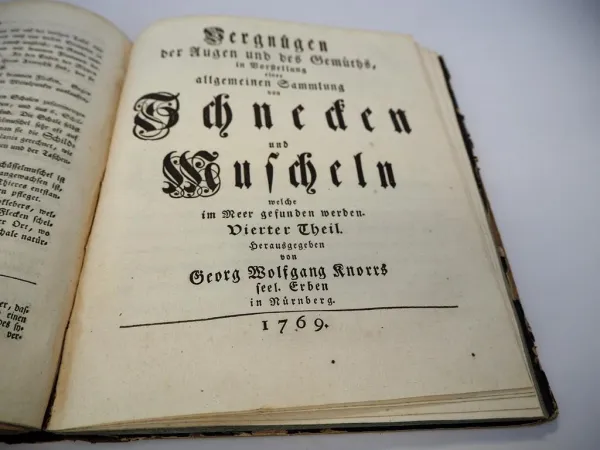Orig. Buch Georg Wolfgang Knorr 1757 - 69 Muscheln und andere Geschöpfe Nürnberg