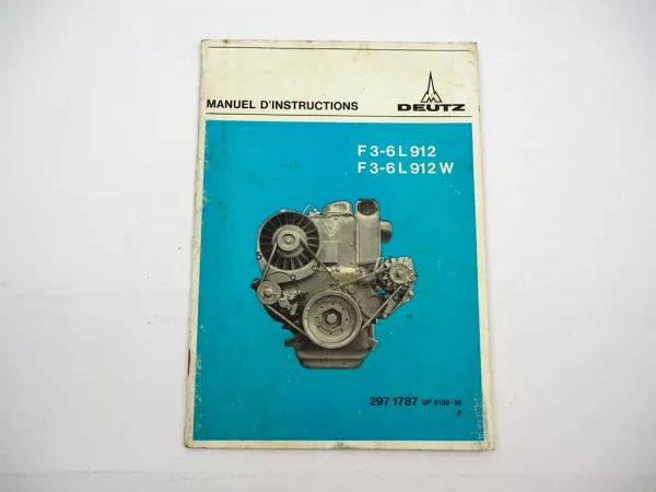 Orig. Deutz F3L F4L F5L F6L 912 W Moteur Manuel dinstructions 1977 französisch