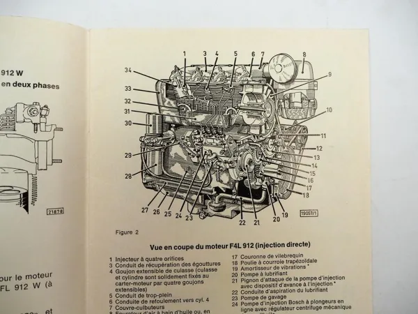 Orig. Deutz F3L F4L F5L F6L 912 W Moteur Manuel dinstructions 1977 französisch