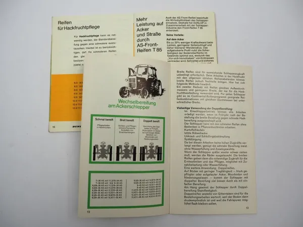Orig. Dunlop Continental Ratgeber Reifen für Schlepper Landwirtschaft 1960/70er