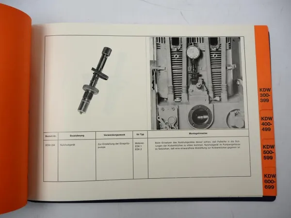 Orig. Eicher Kundendienstwerkzeuge Katalog Motor Düsen Hydraulik Getriebe 1965