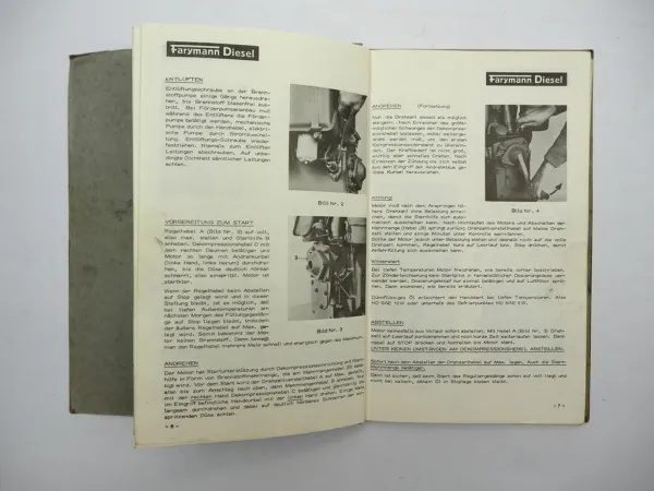 Orig. Farymann A10 A20 A30 A40 Dieselmotor Betriebsanleitung Ersatzteilliste