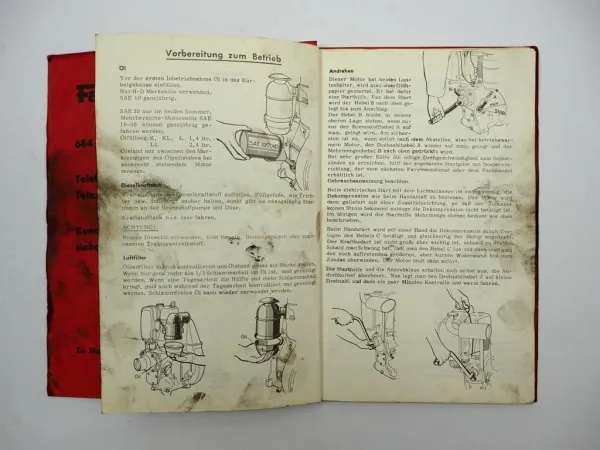 Orig. Farymann K L KL LL Dieselmotor Betriebsanleitung Ersatzteilliste