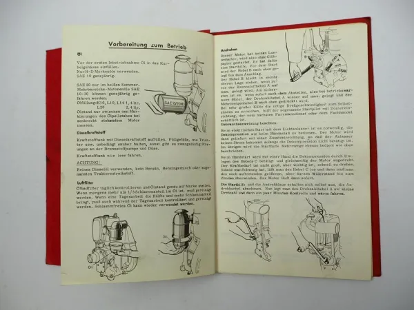 Orig. Farymann K10 L10 L14 L20 Dieselmotor Betriebsanleitung Ersatzteilliste