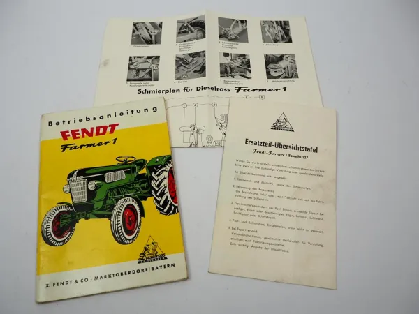 Orig. Fendt Farmer 1 FW237 FL237 Dieselross Betriebsanleitung Wartung ca. 1958