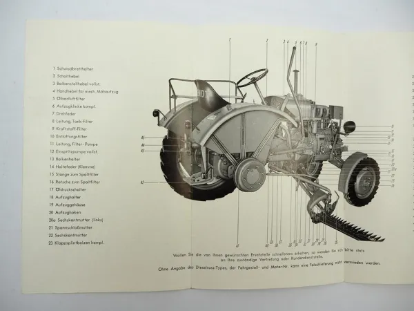 Orig. Fendt Farmer 1 FW237 FL237 Dieselross Betriebsanleitung Wartung ca. 1958