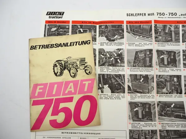 Orig. Fiat 750 750 automatic Schlepper Betriebsanleitung Bedienung Wartung 1969