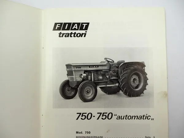Orig. Fiat 750 750 automatic Schlepper Betriebsanleitung Bedienung Wartung 1969