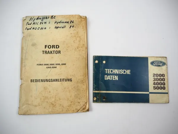 Orig. Ford 2000 3000 3055 4000 5000 Traktor Betriebsanleitung Technische Daten