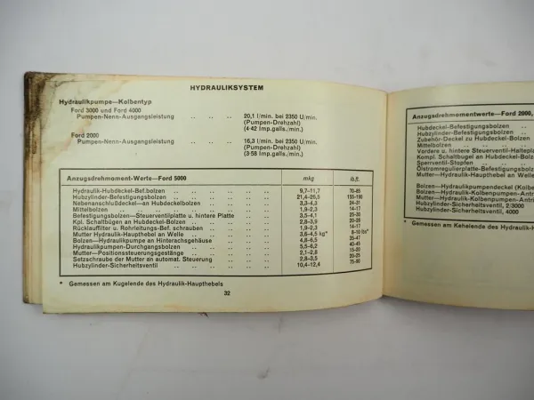 Orig. Ford 2000 3000 3055 4000 5000 Traktor Betriebsanleitung Technische Daten