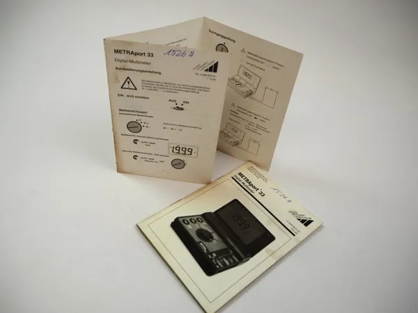 Orig. Gossen Metrawatt METRAport 33 Digital Multimeter Bedienungsanleitung 1996