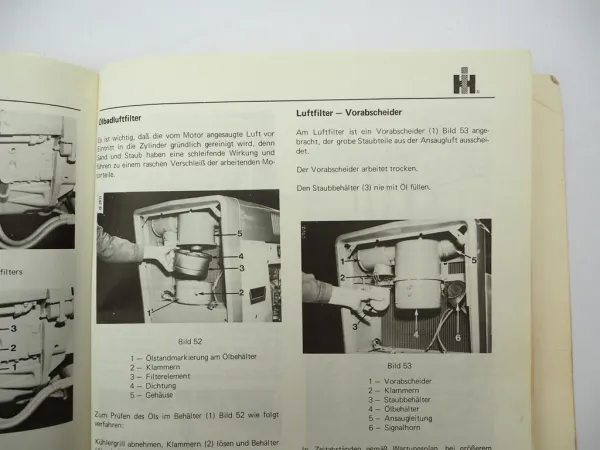 Orig. IHC Mc Cormick 553 654 724 824 Bedienungsanleitung Betriebsanleitung 1972