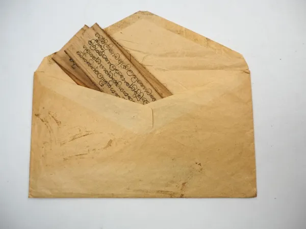 Orig. Indische Pali Schrift auf Palmblatt Ceylon 19. Jh. Sammlung H. Weigold